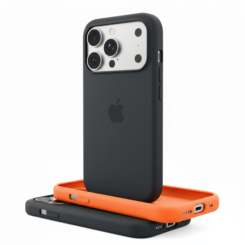 Premium Silicone Back Cover Iphone 17 Pro - Black