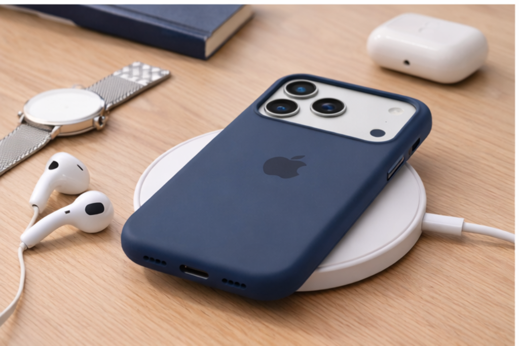 Premium Silicone Back Cover Iphone 17 Pro - Blue