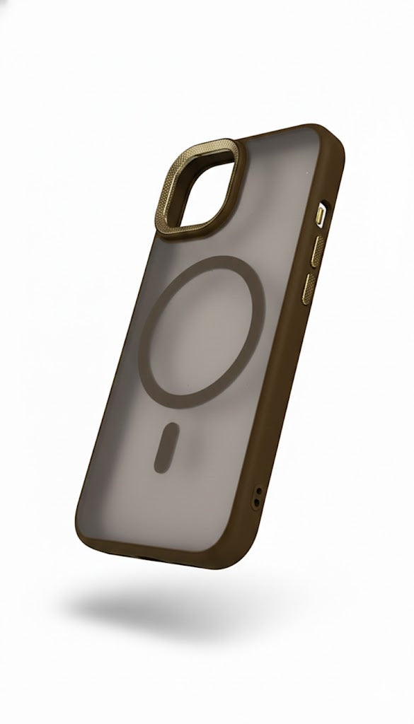 Premium Smoke Magnetic Transparent Back Cover Iphone 13 Pro max - Brown