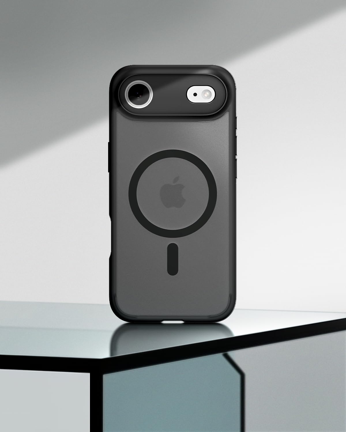 Premium Magnetic Transparent Back Cover For Iphone 17 Air - Black