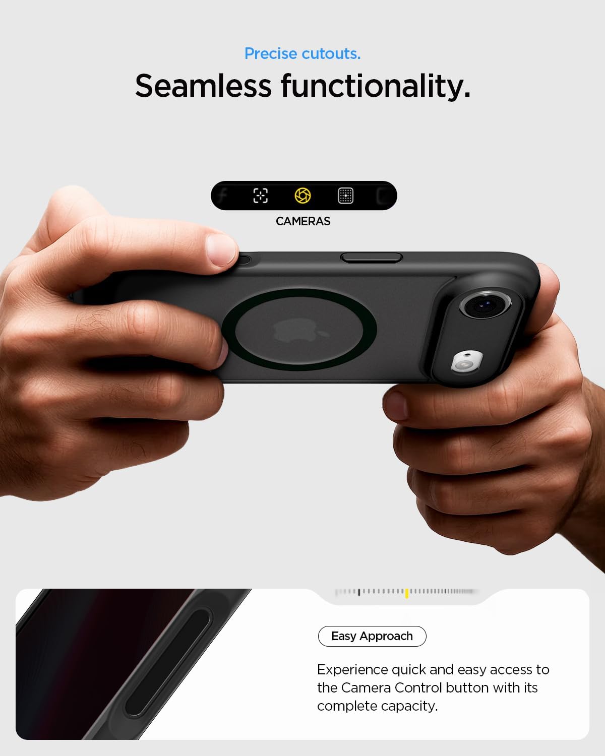 Premium Magnetic Transparent Back Cover For Iphone 17 Air - Black