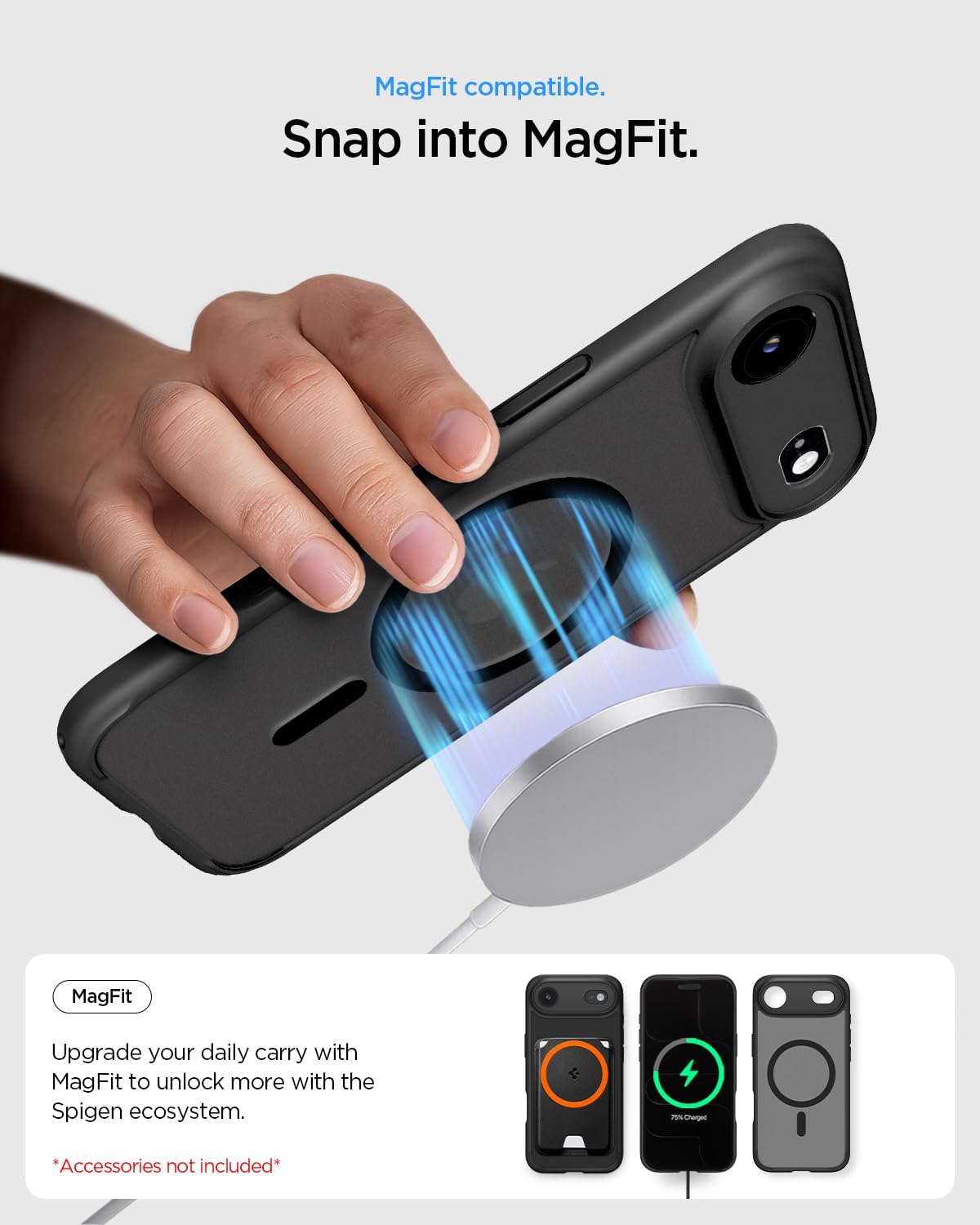 Premium Magnetic Transparent Back Cover For Iphone 17 Air - Black