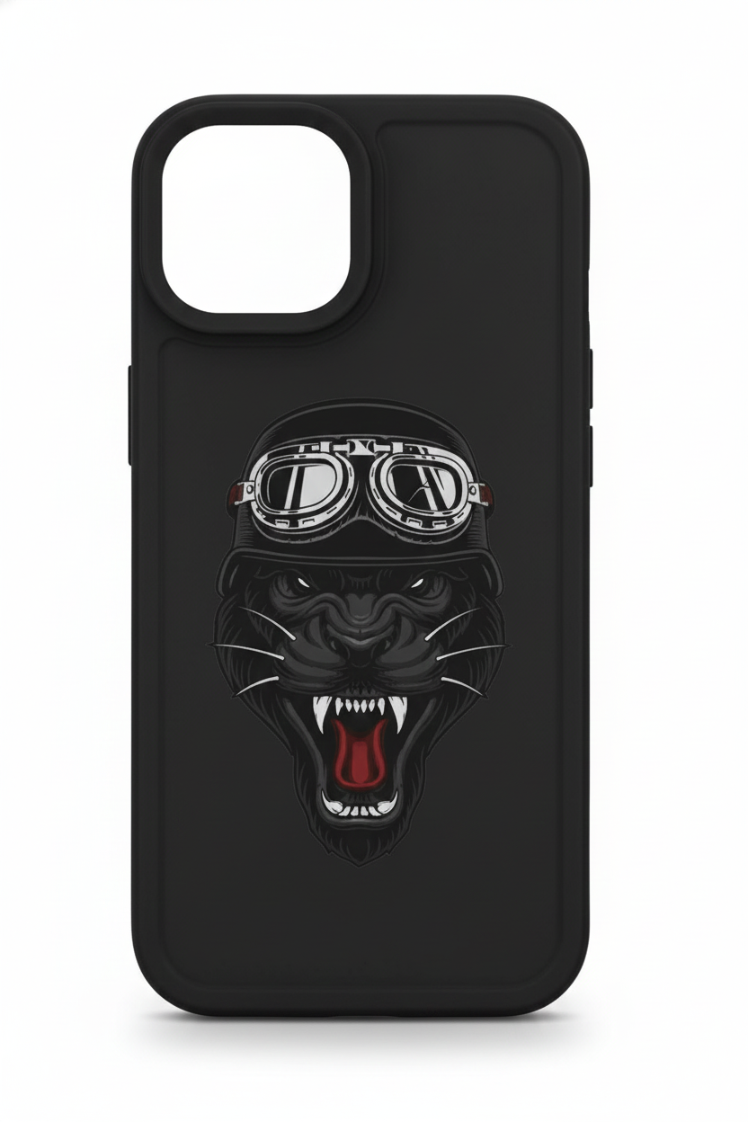 Midnight Rider Panther – Matte Black Impact Case (Iphone, 13,14,15,13 Pro,14 Pro,15 Pro,16 Pro)