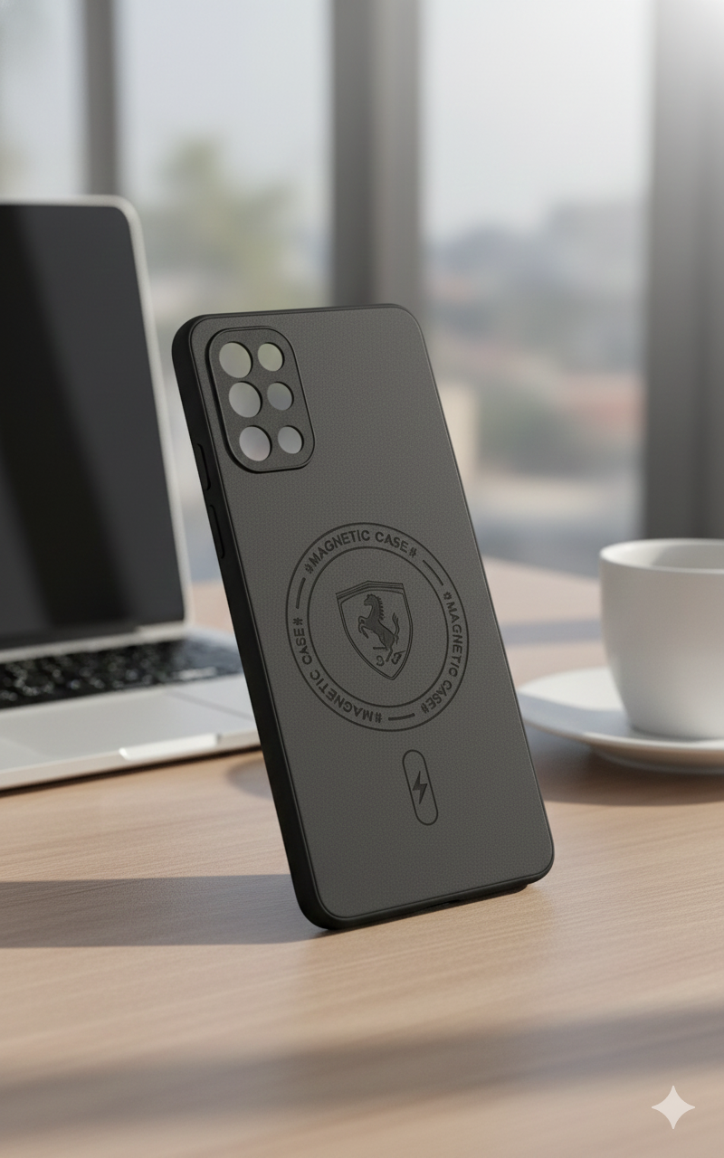 Magnetic Matte Back Cover for OnePlus 8T | Slim Shockproof Case | Premium Black Finish