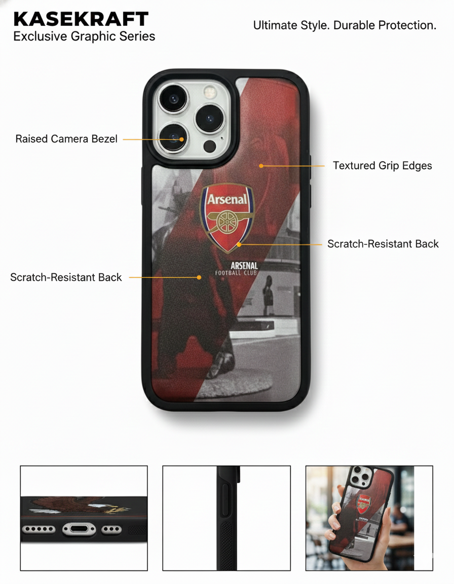 The North London Legacy: Arsenal F.C. Official Crest Case (Iphone, 13,14,15,13 Pro,14 Pro,15 Pro,16 Pro)