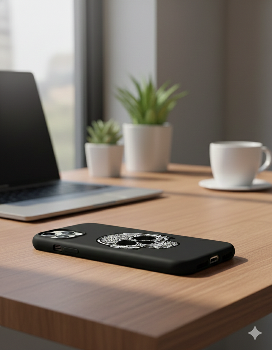 Beats & Bones – Mandala Skull Headphone Case (Iphone, 13,14,15,13 Pro,14 Pro,15 Pro,16 Pro)