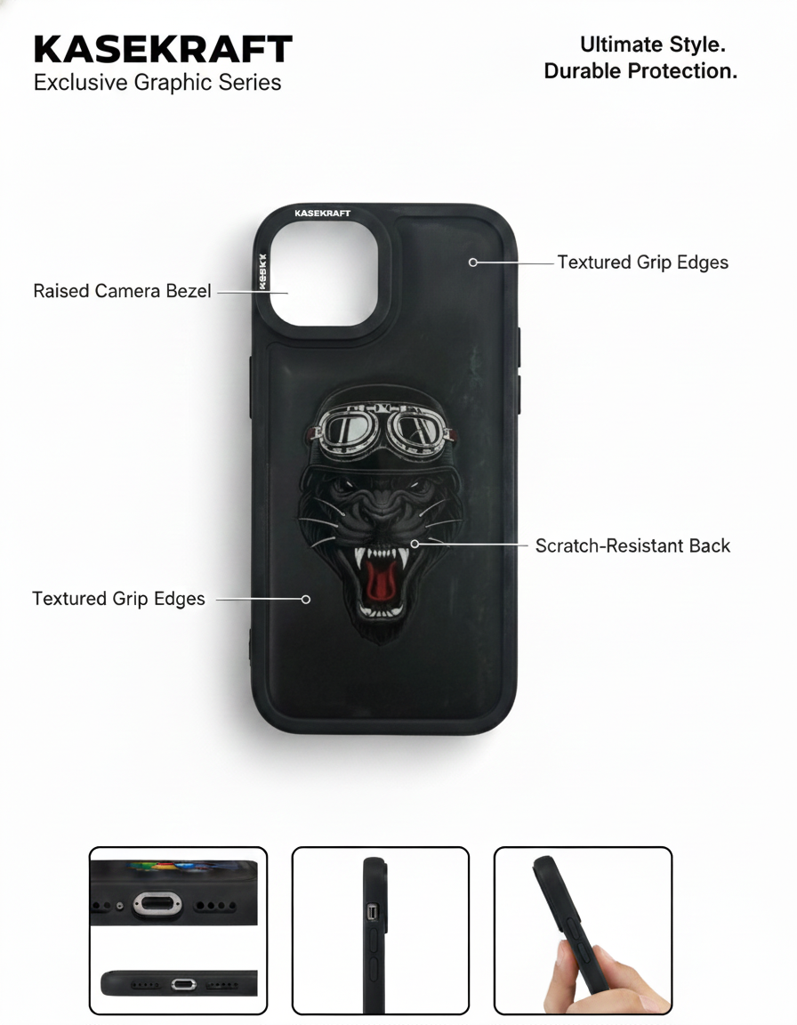 Midnight Rider Panther – Matte Black Impact Case (Iphone, 13,14,15,13 Pro,14 Pro,15 Pro,16 Pro)