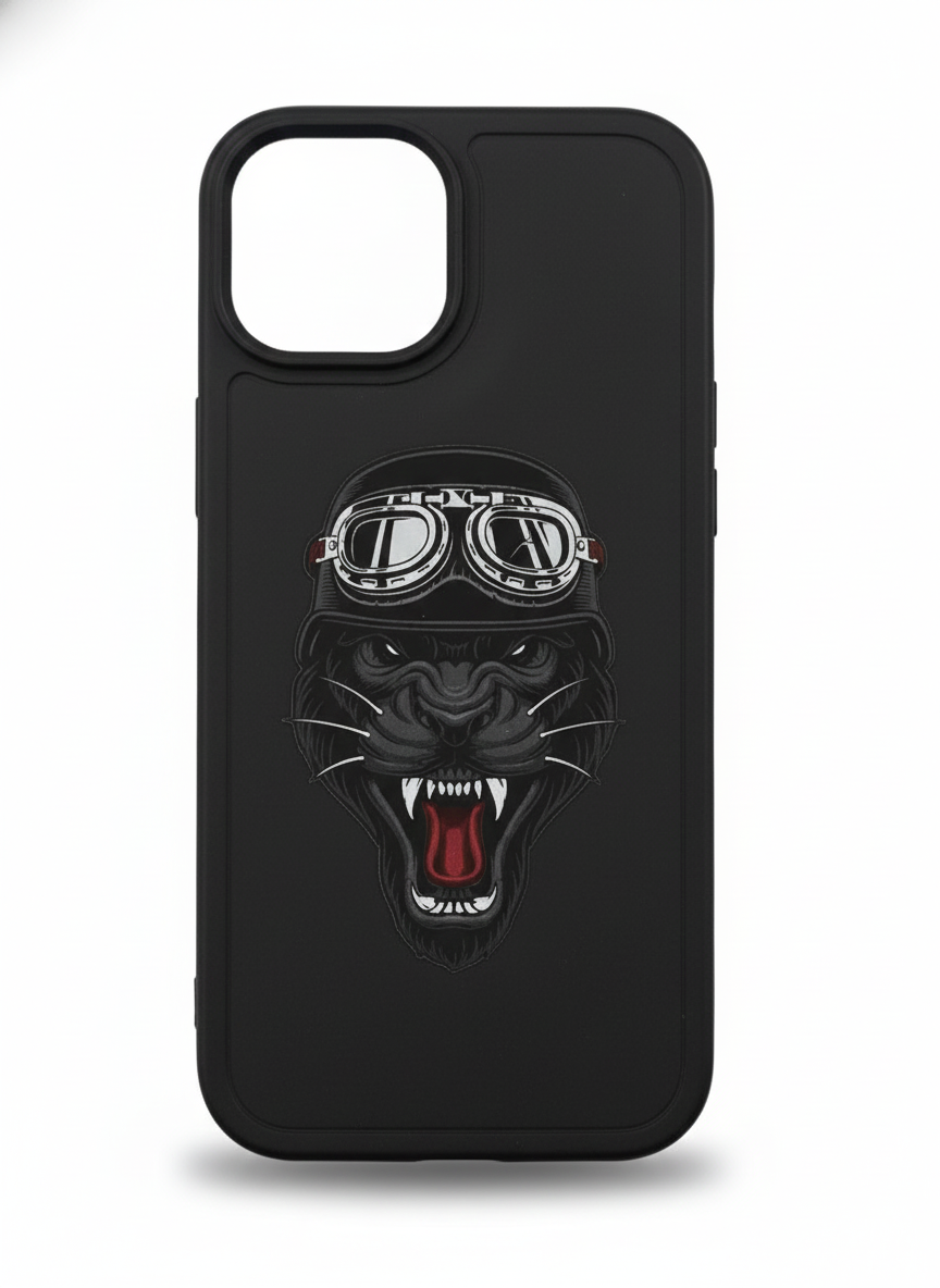Midnight Rider Panther – Matte Black Impact Case (Iphone, 13,14,15,13 Pro,14 Pro,15 Pro,16 Pro)