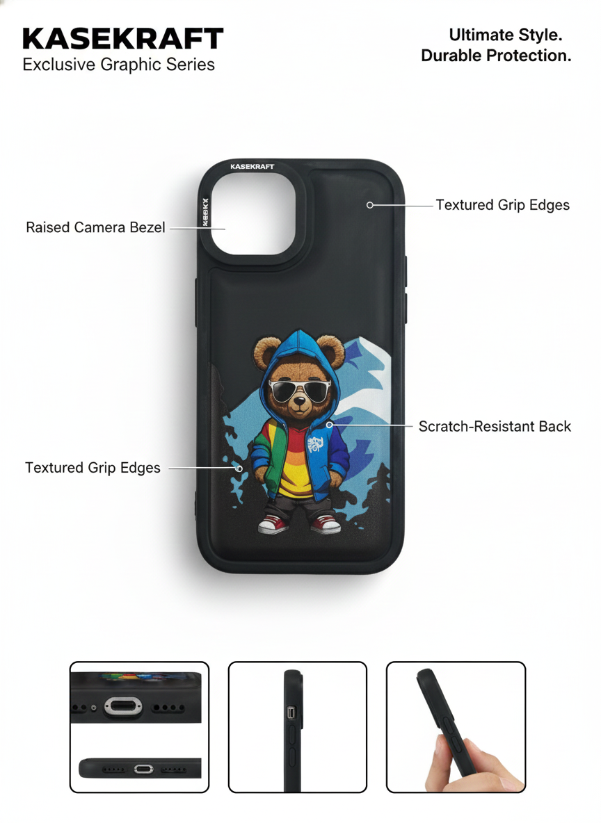 Peak Hype Bear Case – Protective Cover for iPhone (Iphone, 13,14,15,13 Pro,14 Pro,15 Pro,16 Pro)