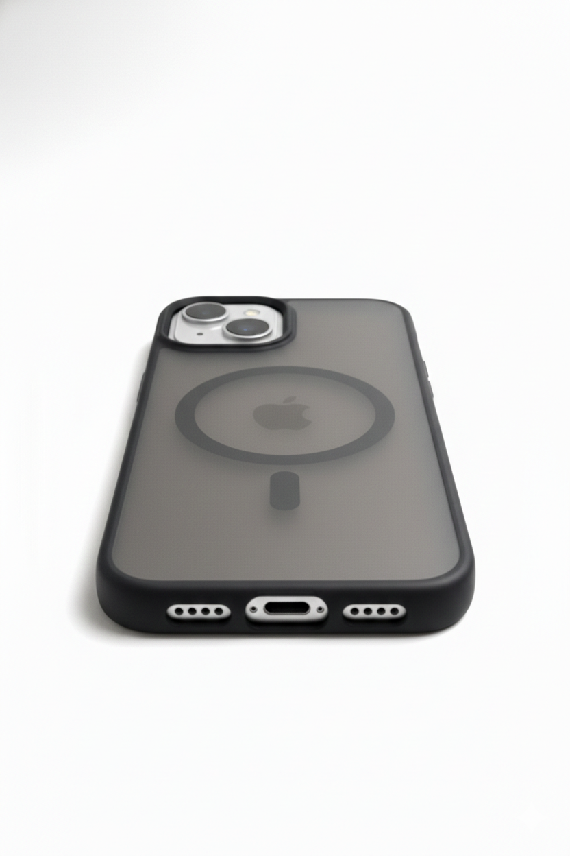 Premium Smoke Magnetic Transparent Back Cover For Iphone 15