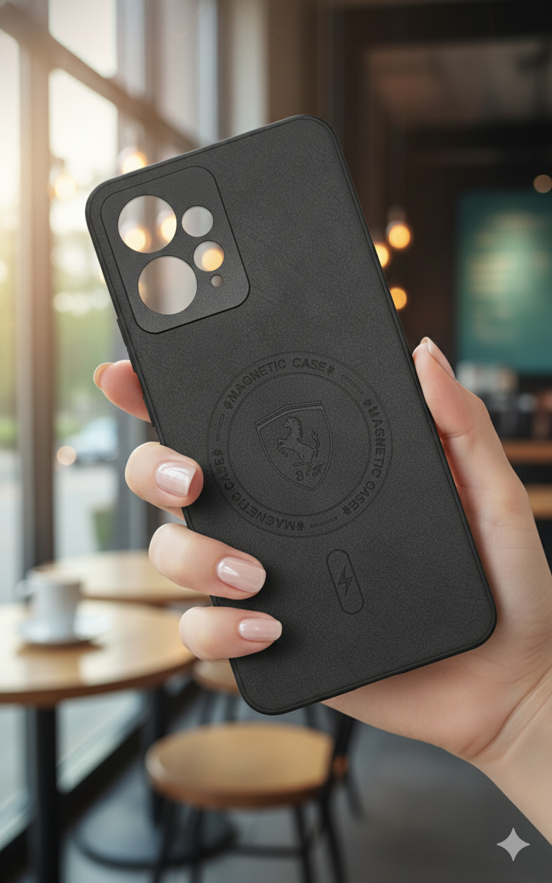 Magnetic Matte Back Cover for Redmi Note 12 | Slim Shockproof Case | Premium Finish