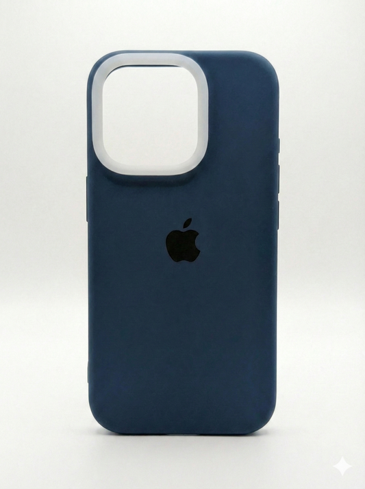 Premium Silicone Back Cover Iphone 14 Pro - Midnight Blue