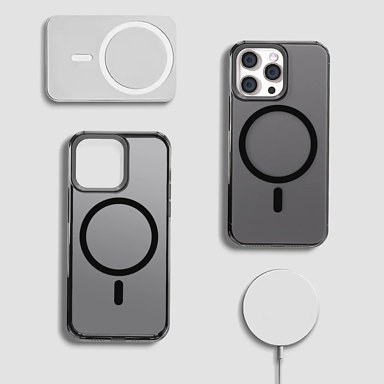 Premium Magnetic Transparent Back Cover For Iphone 15 Pro Max