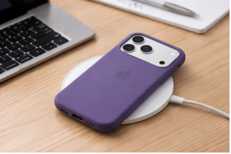Premium Silicone Back Cover Iphone 17 Pro - Purple