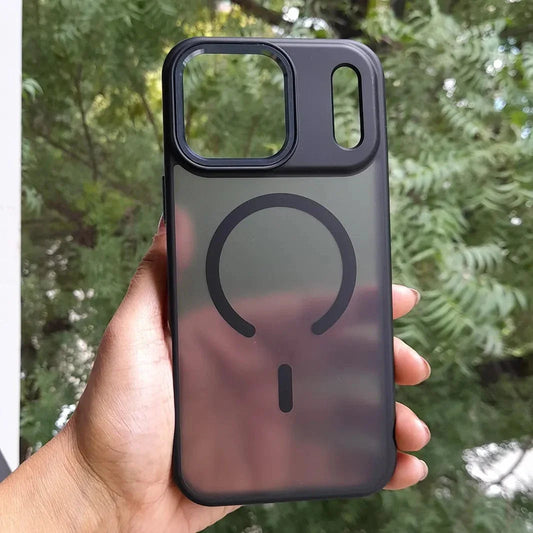 Premium Smoke Magnetic Transparent Back Cover For Iphone 17 Pro